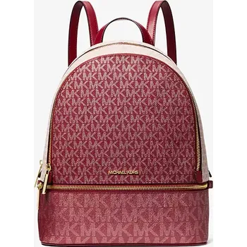 Městský batoh MICHAEL KORS dámský metalický batoh Rhea Metallic vínový logový