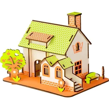 3D puzzle Woodcraft construction kit | Woodcraft Dřevěné 3D puzzle Zelený dům