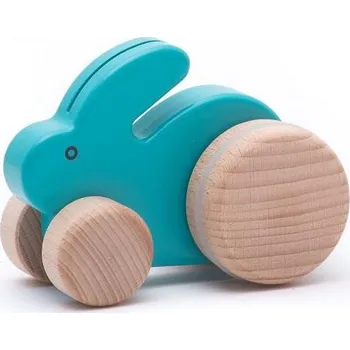 Dřevěná hračka Bajo Malý modrý dřevěný králíček do ruky