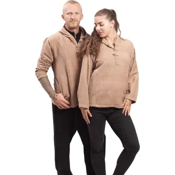 Unisex mikina s kapucí RAHUL WAFLAR béžová XL