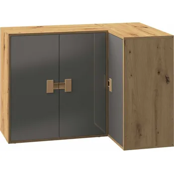 Dětská skříň Max-i Komoda rohová BREYSTON 9 do dětského pokoje | dub artisan / šedý lesk