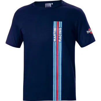 Pánské tričko SPARCO Martini Racing Stripes modré pánské triko Stretch L