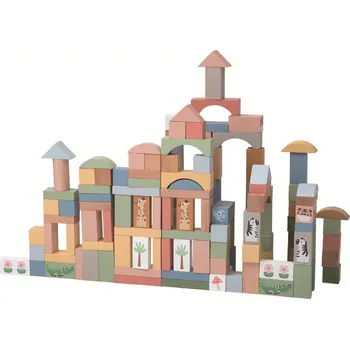 Dřevěná hračka 2Kids Toys Safari kostky se zvířátky 120 ks