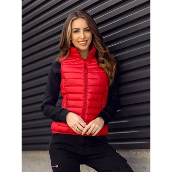 Dámská vesta Červená dámská prošívaná vesta Bolf B2705A - M