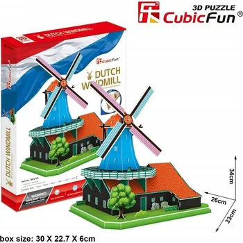 3D puzzle PUZZLE 3D CUBIC FUN 3D Holandský větrný mlýn - Odolné provedení