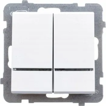 vypínač Dvojitý vypínač pod omítku Ospel bílý ŁP-2RS/M/00