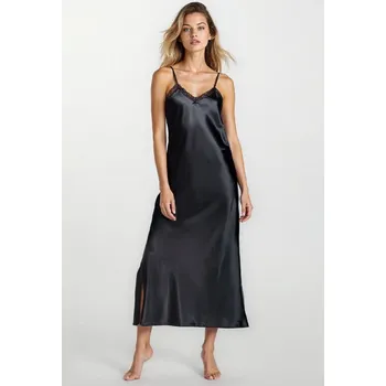 Dámské noční prádlo Noční košilka Abeni černá dlouhá L - Dárková krabička