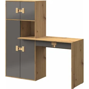 Dětský stůl Max-i Psací stůl BREYSTON 11 do dětského pokoje | dub artisan / šedý lesk