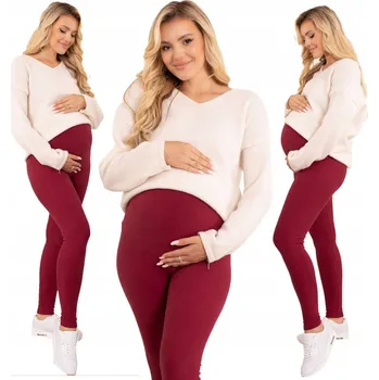 Dámské legíny Formommy těhotenské legíny dlouhé bavlna červené velikost 3XL