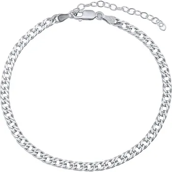 Řetízek Stříbrný řetízek na nohu Double Rombo 4 mm varianta 22 cm TTT2RBMB4A-22cm