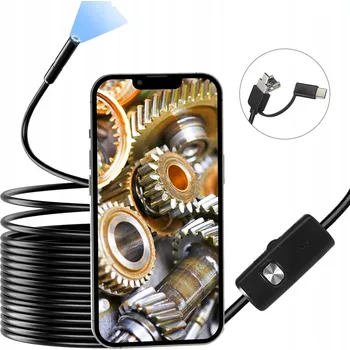 Digitální kamera INSPEKČNÍ KAMERA ENDOSKOP 5M LED USB 3v1 PRO TELEFON ANDROID PC HD IP67