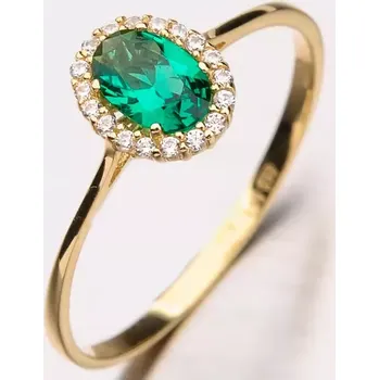 Prsten Dámský prsten žluté zlato 585 zirkon 11-196 velikost 62