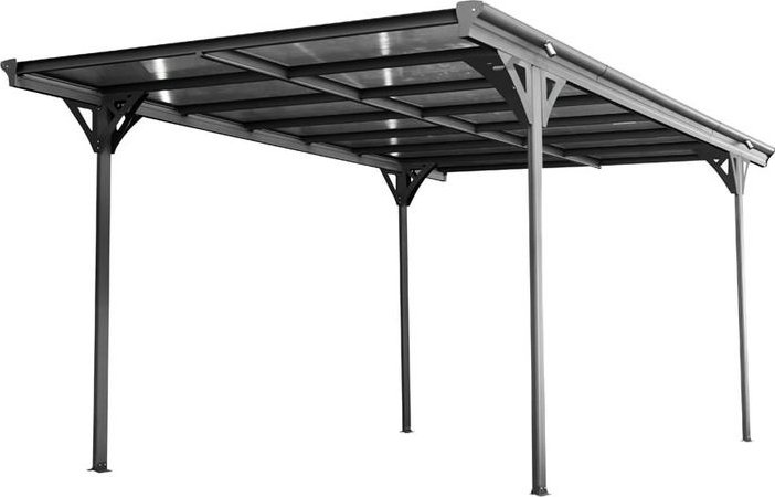 Hliníkový přístřešek (carport) – Helsinki (d. 503 × š. 305 × v. 232 cm), antracit 3,05, 5,03, Hliník