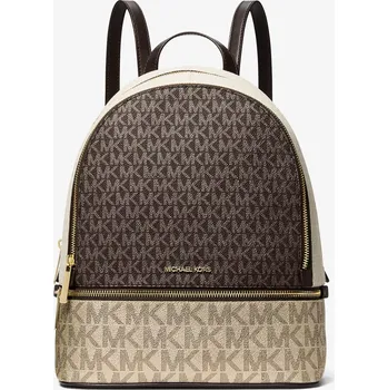 Městský batoh MICHAEL KORS dámský metalický batoh Rhea Metallic hnědý logový