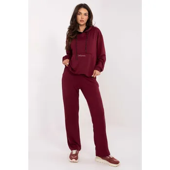 Tepláková souprava s vyšívaným nápisem model 90323 vínová