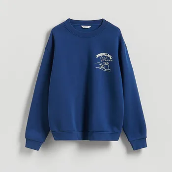 Pánská mikina Reserved - Mikina comfort fit s potiskem - světle modrá - 7708H-50X - 7708H-50X-M