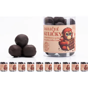 Sušené ovoce Jablečné kuličky s čokoládovou polevou BEZ PALMOVÉHO TUKU 10 + 1 ZDARMA