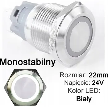 vypínač Antivandalový spínač monostabilní zvonkový 22mm, 24V, LED bílá ST