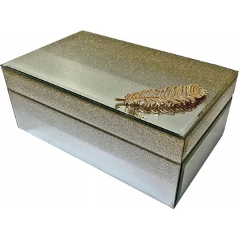 Dárková krabička ZRCADLOVÁ KRABIČKA KRABIČKA na šperky s brokátem