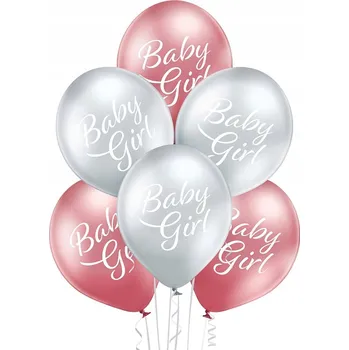 Balónek Balónky Baby Girl na Baby Shower, 1. narozeniny, 30 cm, 6 ks
