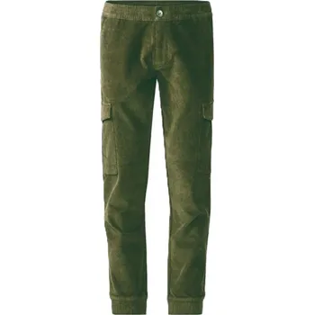Pánské kalhoty Pánské manšestrové cargo kalhoty LIVERGY, zúžené, stahovací lemy (52, olivové)