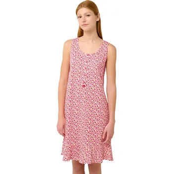 Dámská noční košile Bavlněná letní noční košile s knoflíkovou légou Vamp 22280 pink blossom velikost XL