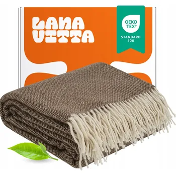 deka Vlněná deka "Rendezvous" 100% Mongolská vlna Pléd hnědý 150x200 cm