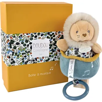 Hračka pro nejmenší Doudou et Compagnie Paris | Doudou Dárková sada - Plyšový lvíček hrající melodii 20 cm