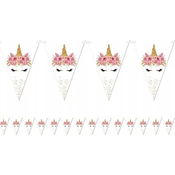 Girlanda vlaječek Jednorožec 500 cm 8 ks