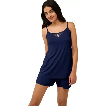 Dámské pyžamo Pohodlné dámské pyžamo Vamp s krajkou 22092 blue cavern velikost M