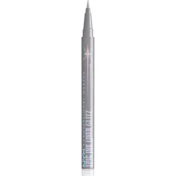 Oční linky NYX Professional Makeup Bridgerton Royal Epic Ink Liner třpytivá linka na oči odstín 01 Glitzed In Silver 1 ml