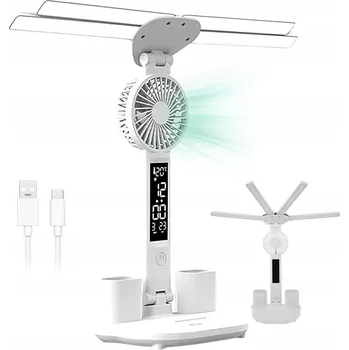 Lampička LAMPA BIURKOWA LAMPA BIURKOWA LED S VENTILÁTOREM A HODINAMI, TEPLOTA DATA