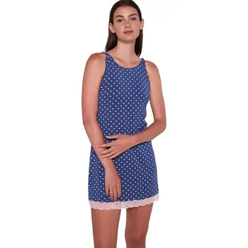 Dámská noční košile Noční košilka bez rukávů Vamp 20810 blue boa velikost L