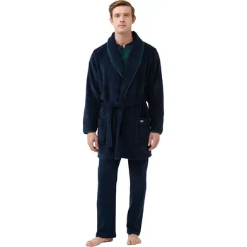 Pánský župan Pánský fleecový župan Vamp tmavě modrý 21608 velikost L