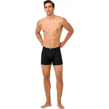 Boxerky Pánské boxerky vamp Micromodal s dlouhýma nohavičkama 22855 black velikost XL-54/56