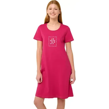 Dámská noční košile Bavlněná letní noční košile s krátkými rukávy Vamp 22282 pink blossom velikost S