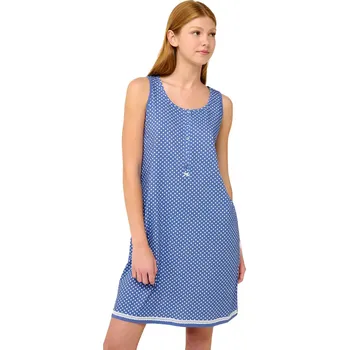 Dámská noční košile Dámská noční košile Vamp bez rukávů 22213 blue iris velikost M