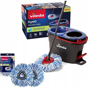 mop Rotační mop dvoukomorový Vileda Turbo H2prO plus 2 náhradní hlavice