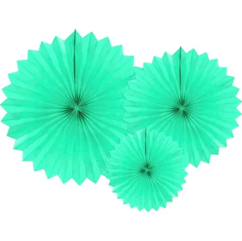 Obraz Dekorativní rozety PartyDeco světle máta 3 ks 20-40 cm