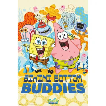 Obraz Plakát Spongebob v kalhotách v kalhotách bez rámu 61 x 91,5 cm
