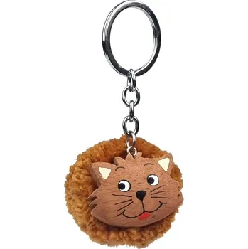 2Kids Toys Dřevěná klíčenka pompon Kočka