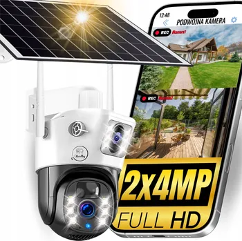 IP kamera SOLÁRNÍ DVOJITÁ KAMERA 2v1 WIFI 2X4MP EXTERNÍ OTOČNÁ BEZDRÁTOVÁ