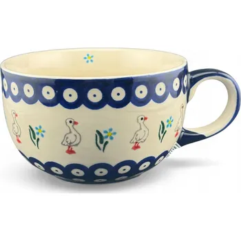 Šálek velký hrnek 450 ml Husy dek. 185 Ceramika Bolesławiec