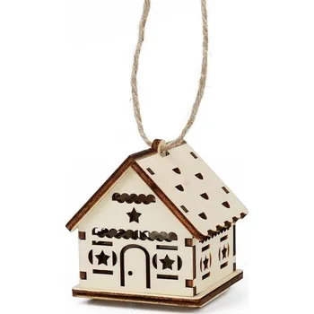 Vánoční dekorace Kúzlo dreva Malý domeček s hvězdičkami