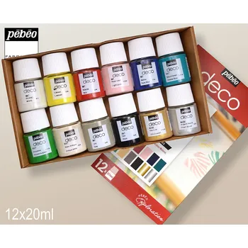 Vodová barva Sada AKRYLOVÝCH barev deco matné. Obsah SADY 12x20ml č.41, 56, 24, 109, 79, 114, 115, 69, 54, 55, 119, 39