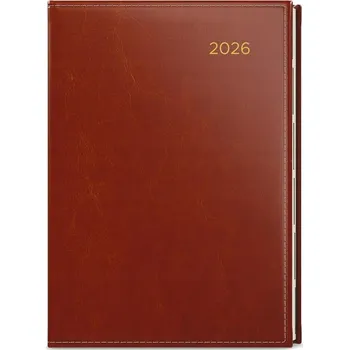 Diář Baloušek Tisk - Oskar - Premier - týdenní diář 2026, hnědý, A5