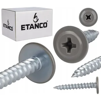 Vrták Šrouby s podložkou Etanco do dřeva 4,2x30mm, RAL9007 GM-S 250 Ks.