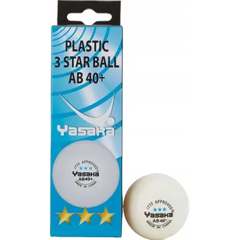 Raketový sport Míčky Yasaka 3*** 3 ks na stolní tenis (ping pong) - turnajové, bílé