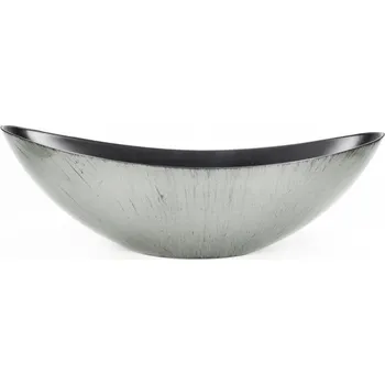 Květináč Plastový stříbrný květináč lodička 39 x 11 cm