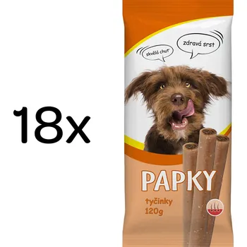 Pamlsek pro psa Akinu PAPKY Tyčinky pamlsek pro psy na srst a kůži 18 x 120 g